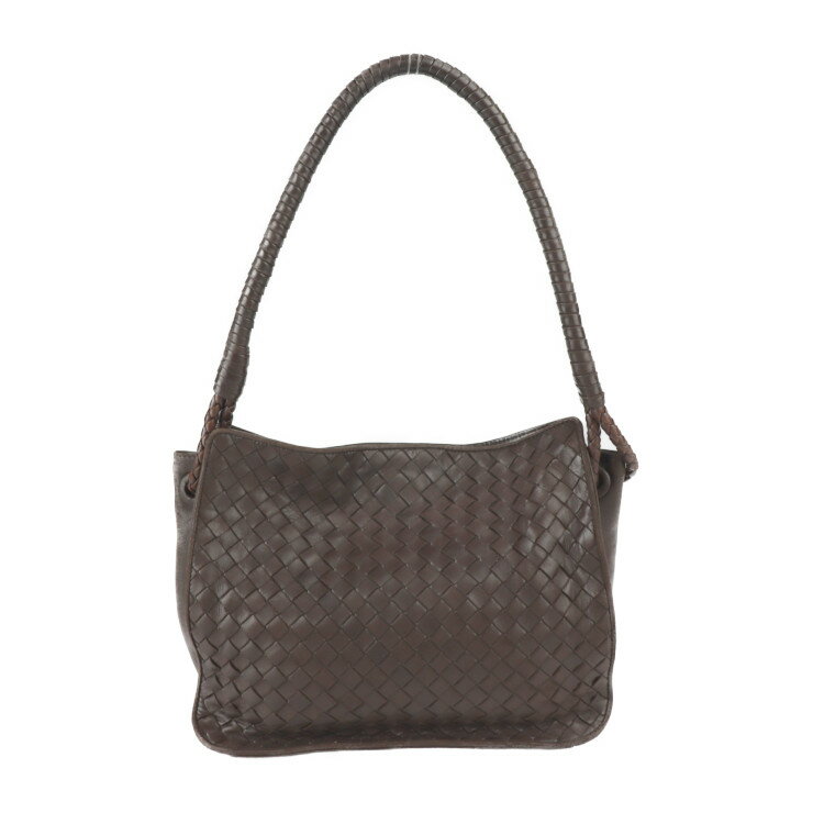 BOTTEGAVENETA ボッテガヴェネタ イントレチャート ショルダーバッグ 10100101816 レザー ブラウン ゴールド金具 ヴィンテージ ワンショルダー【本物保証】【中古】