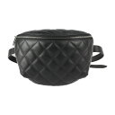 美品 CHANEL シャネル ベルトバッグ ユニフォーム マトラッセ ボディバッグ - ラムスキン ブラック シルバー金具 ウエストバッグ【本物保証】【中古】