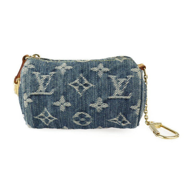 美品 LOUIS VUITTON ルイ ヴィトン トゥルース スピーディPM ポーチ M95082 モノグラムデニム ブルー ゴールド金具 アクセサリーポーチ ビトン【本物保証】【中古】