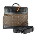 LOUIS VUITTON ルイ ヴィトン スティーマー PM モノグラム ショルダーバッグ M44473 PVC レザー ブラウン ブラック ソーラレイ 2W...