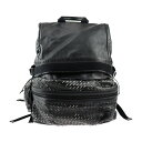 美品 BOTTEGAVENETA ボッテガヴェネタ PERFORATED BACKPACK リュック・デイパック 580351 カーフレザー ブラック パンチン...