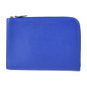 超美品 HERMES エルメス ジップタブレット クラッチバッグ 070227CK ヴォーエプソン ブルーエレクトリック シルバー金具 ジップコンピューター L...