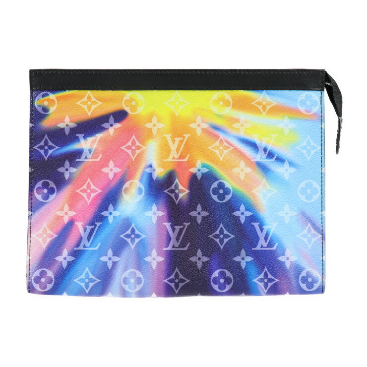 美品 LOUIS VUITTON ルイ ヴィトン ポシェット ヴォワヤージュ MM モノグラム サンセット セカンドバッグ M45941 PVC レザー ブルー系 マルチカラー シルバー金具 クラッチバッグ ポーチ ビトン【本物保証】【中古】