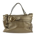 美品 GUCCI グッチ GGロゴ ショルダーバッグ 269963 レザー ブロンズ系 ゴールド金具 2WAY ハンドバッグ ベルト【本物保証】【中古】