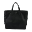 超美品 PRADA プラダ バッグ トートバッグ 2VG064 ナイロン レザー ブラック シルバー金具 2WAY ショルダーバッグ 三角ロゴ【本物保証】【中古】