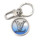 美品 LOUIS VUITTON ルイ ヴィトン ポルトクレ インクリュージョン キーホルダー M69852 メタル プラスチック シルバー ブルー LVサーク...