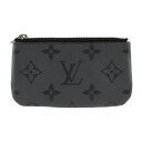 美品 LOUIS VUITTON ルイ ヴィトン ポシェット クレ モノグラム エクリプス コインケース M80905 PVC レザー ブラック グレー シルバ...
