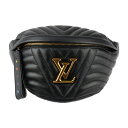 超美品 LOUIS VUITTON ルイ ヴィトン ニューウェーブ バムバッグ ウエストバッグ M53750 スムースカーフレザー ブラック ゴールド金具 ボデ...