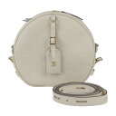 超美品 LOUIS VUITTON ルイ ヴィトン ボワット シャポー スープル モノグラムアンプラント ショルダーバッグ M45276 レザー クレーム (ラ...