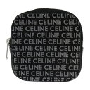 超美品 CELINE セリーヌ 小銭入れ コインケース - レザー ブラック シルバー ラウンドファスナー マルチケース 小物入れ ロゴ【本物保証】【中古】