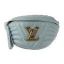 超美品 LOUIS VUITTON ルイ ヴィトン ニューウェーブ バムバッグ ウエストバッグ M55331 スムースカーフレザー ライトブルー系 ゴールド金具...
