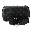 LOUIS VUITTON ルイ ヴィトン ホライゾン クラッチ モノグラムエクリプス ショルダーバッグ M45579 PVC レザー ブラック グレー シルバ...