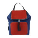 超美品 LOEWE ロエベ スモール バックパック ゴヤ リュック・デイパック - カーフ フェルト ネイビー×レッド×ブルー シルバー金具 アナグラム【本物保...
