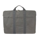 HERMES エルメス ポルトドキュマン エールライン ビジネスバッグ - キャンバス グレー シルバー金具 ブリーフケース ハンドバッグ【本物保証】【中古】