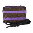 超美品 LOUIS VUITTON ルイ ヴィトン ハンドルソフトトランク モノグラムマカサー ハンドバッグ M46264 PVC レザー ブラウン パープル ...