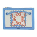 超美品 Valentino Garavani ヴァレンティノ ガラヴァーニ ホノルル ポーチ セカンドバッグ UW2P0U84 キャンバス ライトブルー アイボ...