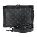 LOUIS VUITTON ルイ ヴィトン ソフトトランク モノグラムエクリプス ショルダーバッグ M44730 PVC レザー ブラック ビトン【本物保証】【...
