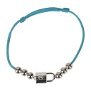 超美品 LOUIS VUITTON ルイ ヴィトン ロックイット ビーズ ブレスレット Q05785 リサイクルポリエステル × Ag925 ブルー シルバー ...