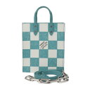 超美品 LOUIS VUITTON ルイ ヴィトン サックプラ XS ダミエチェッカーボード ショルダーバッグ N60495 レザー ターコイズ ホワイト シル...