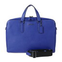 美品 COACH コーチ グラハム ストラクチャード ブリーフケース ビジネスバッグ C8173 クロスグレインレザー ブルー 2WAY ショルダーバッグ 書類...