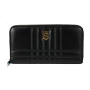 新品未使用展示品 BURBERRY バーバリー ローラ ラウンドジップウォレット 長財布 80623401 キルティング レザー ブラック ゴールド金具 TBロ...