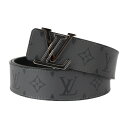 超美品 LOUIS VUITTON ルイ ヴィトン サンチュール LV ライン 40MM リバーシブル モノグラム エクリプス リバース ベルト M0373S ...