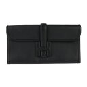 美品 HERMES エルメス ジジェ エラン 29 クラッチバッグ 048490CA89 ヴォースイフト ブラック セカンドバッグ A刻印 フラップ Hロゴモチ...