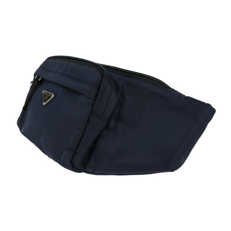 美品 PRADA プラダ ボディバッグ ウエストバッグ 2VL005 ナイロン ネイビー系 シル...