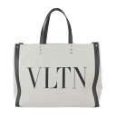 超美品 Valentino Garavani ヴァレンティノ ガラヴァーニ VLTN ロックスタッズ トートバッグ TW2B0D21FWB キャンバス レザー ...