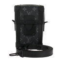 美品 LOUIS VUITTON ルイ ヴィトン ヴェルティカル トランク・ウェアラブル ウォレット ショルダーバッグ M82077 レザー ブラック グレー ...