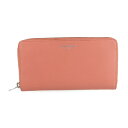 超美品 BALENCIAGA バレンシアガ エッセンシャル 長財布 519641 レザー サーモンピンク系 シルバー金具 ラウンドファスナー【本物保証】【中古】
