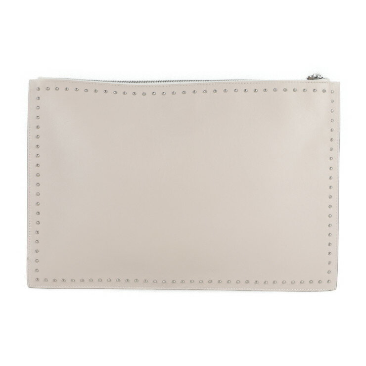 超美品 GIVENCHY ジバンシィ ANTIGONA POUCH L アンティゴナ ポーチL セカンドバッグ レザー ピンクベージュ系 シルバー金具 スタッズ クラッチバッグ【本物保証】【中古】