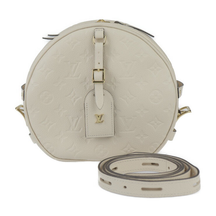 超美品 LOUIS VUITTON ルイ ヴィトン ボワット シャポー スープル モノグラムアンプラント ショルダーバッグ M45276 レザー クレーム (ライトベージュ系) ゴールド金具 ビトン【本物保証】【中古】