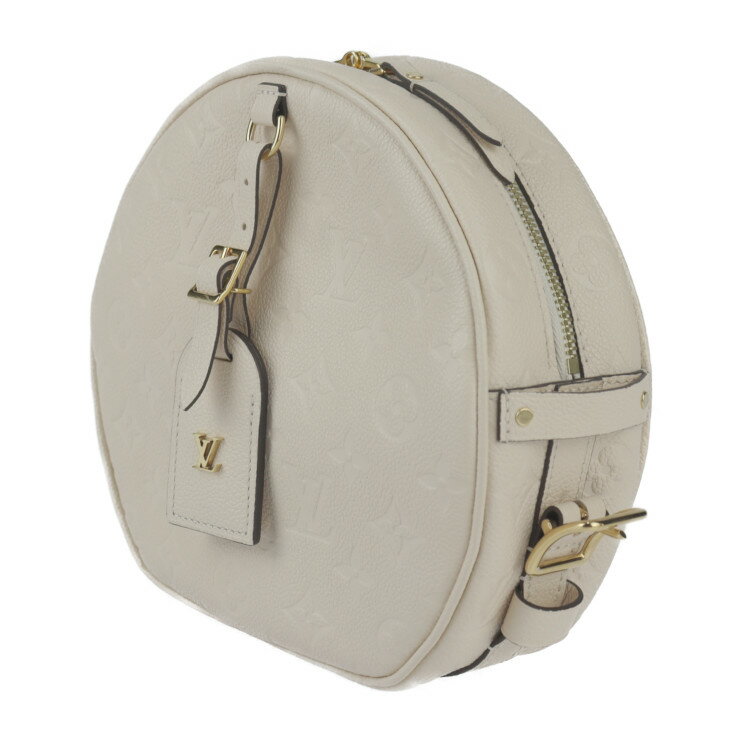 超美品 LOUIS VUITTON ルイ ヴィトン ボワット シャポー スープル モノグラムアンプラント ショルダーバッグ M45276 レザー クレーム (ライトベージュ系) ゴールド金具 ビトン【本物保証】【中古】