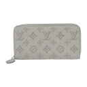 超美品 LOUIS VUITTON ルイ ヴィトン ジッピーウォレット モノグラムマヒナ 長財布 M80314 レザー ブリューム ローズ・マドモワゼル シルバ...