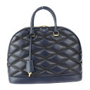 超美品 LOUIS VUITTON ルイ ヴィトン アルマGM マルタージュ ハンドバッグ M23723 ラムレザー ブルーマリーヌ ゴールド金具 キルティング...