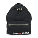 美品 SAINT LAURENT PARIS サンローランパリ バックパック リュック・デイパック 465448 キャンバス レザー ブラック シルバー金具 ロ...