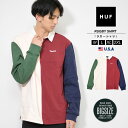 HUF ハフ ラグビーシャツ メンズ 大きいサイズ ブランド ヴィンテージ 長袖 スポーツウェア B系 ストリート ファッション スケーター M L XL 2XL LL 3L MICK COLOR BLOCK RUGBY SHIRT KN00317