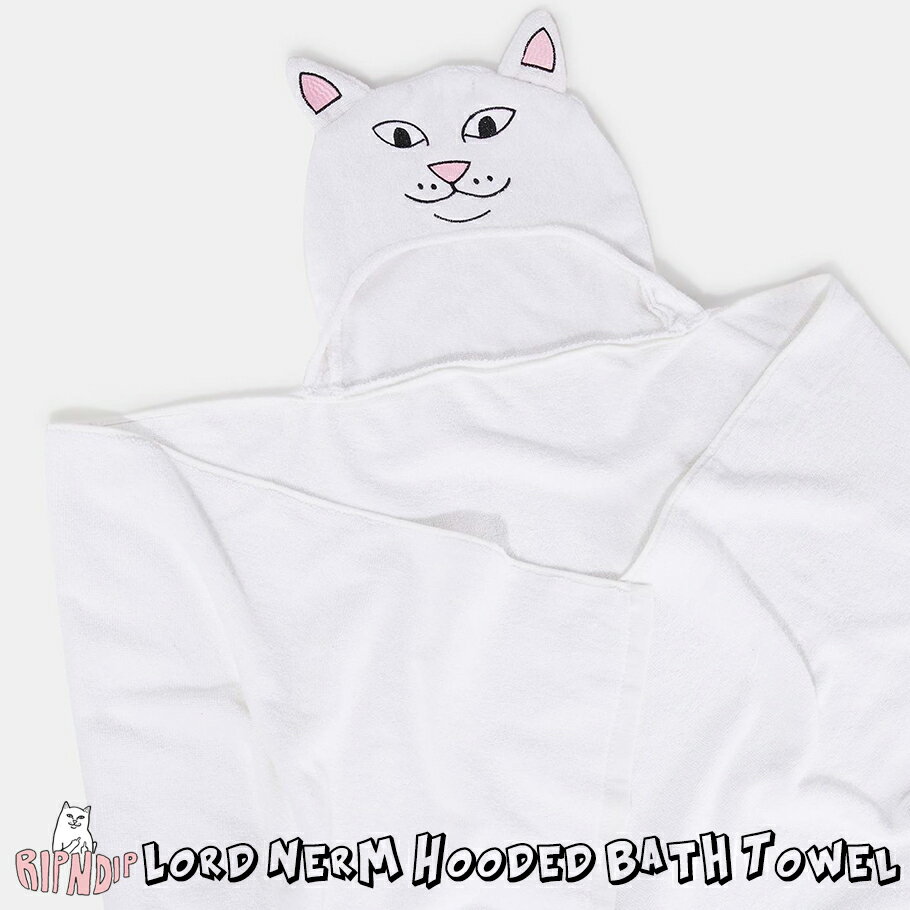 RIPNDIP リップンディップ フード付きタオル バスタオル ビーチタオル 猫 ストリート ファッション キャラクター Lord Nerm Hooded Bath Towel RND6125