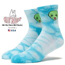 【メール便対応】RIPNDIP リップンディップ 靴下 ソックス ロゴ キャラクター タイダイ エイリアン メンズ ストリート ファッション We Out Here Mid Socks RND8146