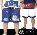 CIVIL CLOTHING 【シビル クロージング】 ハーフパンツ メンズ B系 ファッション メンズ ヒップホップ ストリート系