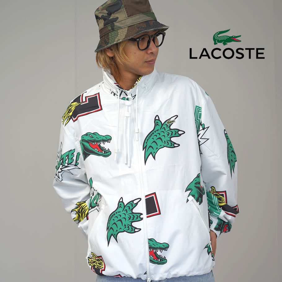 ラコステ アウター メンズ LACOSTE ラコステ トラックジャケット メンズ ナイロン グラフィック ロゴ ワニ ストリート ファッション カジュアル アメカジ シンプル 大きいサイズ BH1481