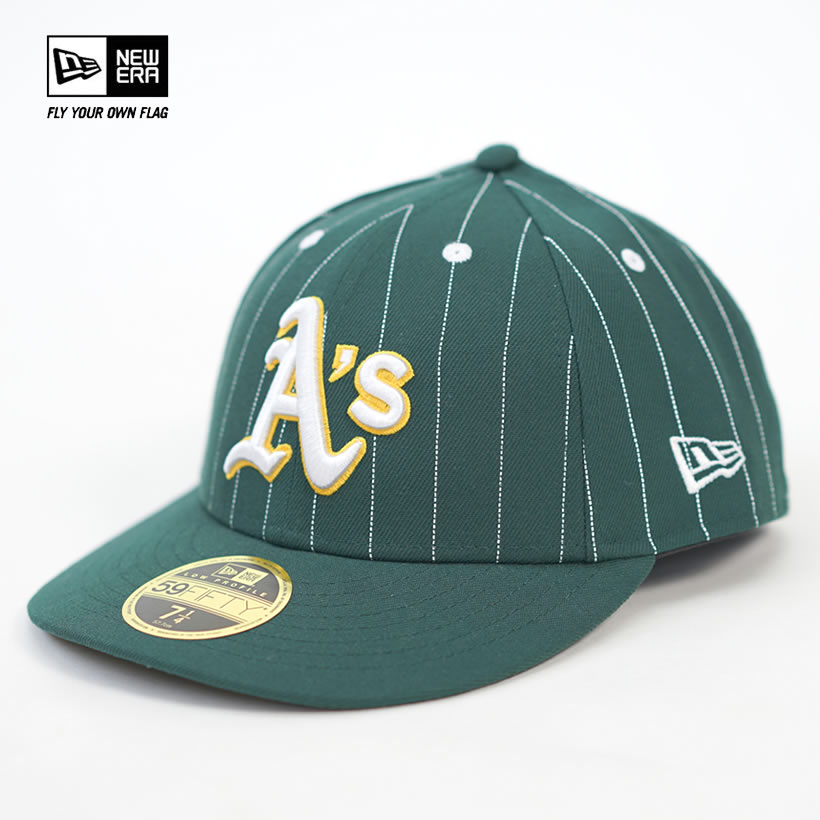NEW ERA ニューエラ キャップ 帽子 LP 59FIFTY MLB Pinstripe オークランド・アスレチックス ダークグリーン