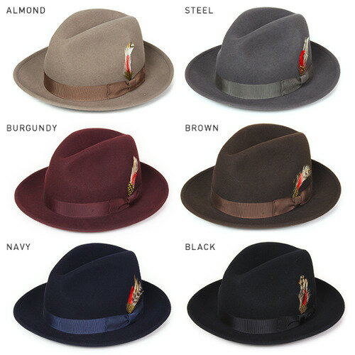 ニューヨークハット NEW YORK HAT ニューヨークハット Lite Felt Fedora フェドラハット 全6色 ウールハット 中折れ帽子 ブラック ブラウン グレー えんじ ネイビー アーモンド メンズ MADE IN USA #5319 送料無料 楽天 通販 【RCP】