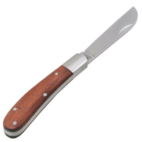 特長●花・小枝切りに最適なナイフです。●小枝切り・花切り用です。●ステンレス製刃ですので、錆びに強く手入れが簡単です。●折り畳みなので、持ち運びや保管に便利です。用途●花用ナイフ。材質／仕上●刃部：刃物鋼。●柄部：木。仕様●全長(折り畳み時)：約175mm(100mm)。●刃長：約70mm。●重量：60g。仕様2-注意●本来の用途以外には使用しないで下さい。●使用前には本体あるいは部品にがたつき・緩みが無いことを確認してください。●使用の際には保護めがね・手袋などを着用してください。●製品画像は代表画像(イメージ)の場合が御座います。●製品の仕様、外観等は予告なく変更される場合が御座います。●製品の色、サイズなどを含む製品の詳しい仕様はメーカーホームページ等にてご確認ください。JANコード●4977292637169