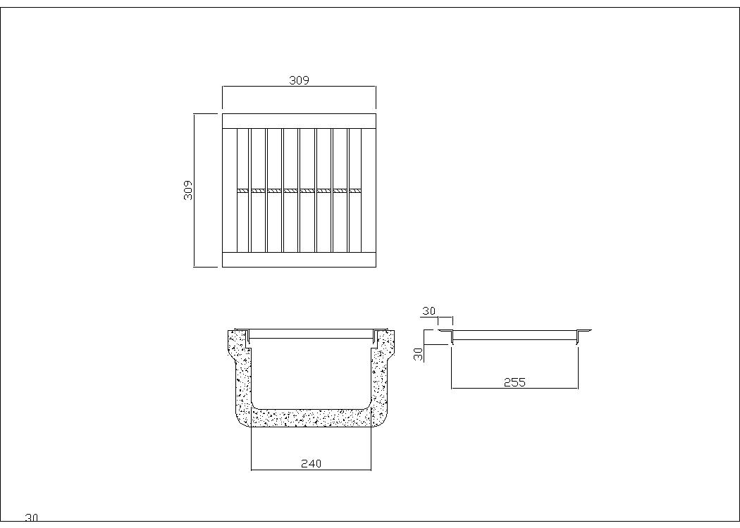 工具ランドのつば付ためます用グレーチング マス幅240用 荷重:歩道用 HGM24-19 溜枡用一般型 法山本店｜アングル2