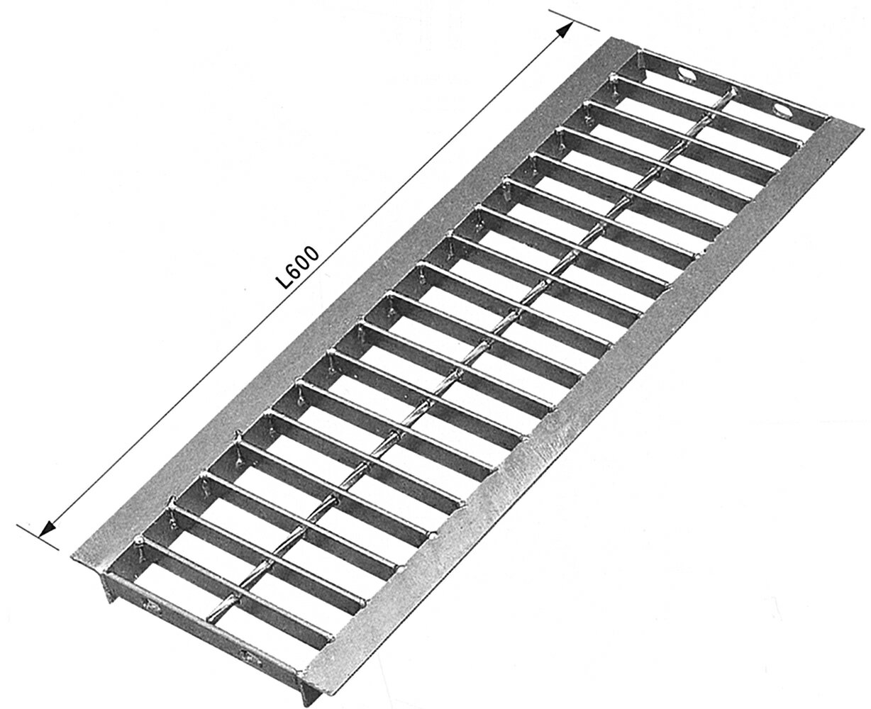 グレーチング 溝幅180用 荷重:T-2(乗用車) HGU180-19L600 U字溝用 普及型L= ...