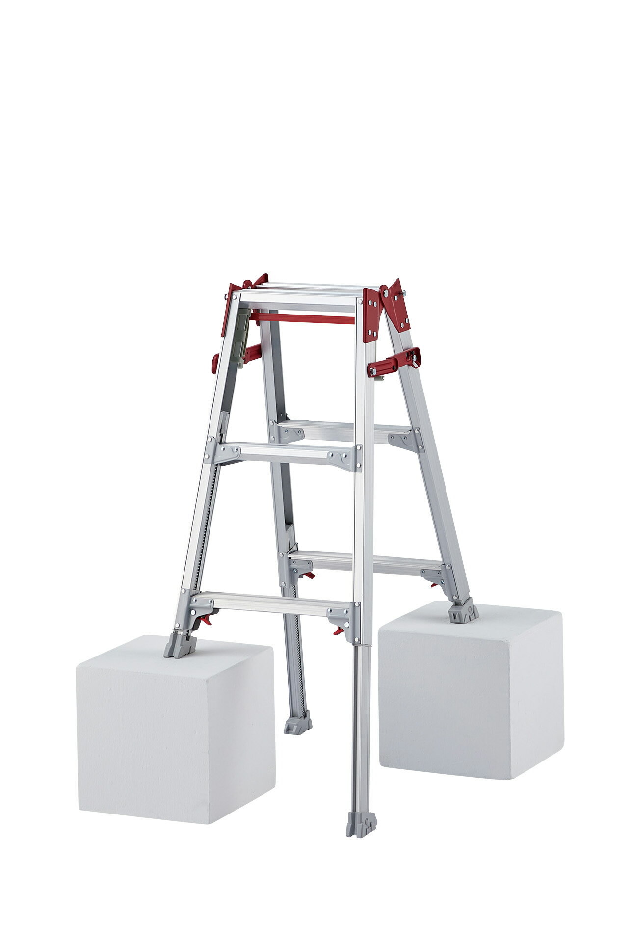 【動画あり】 ハセガワ 脚部伸縮式 はしご兼用脚立 RYZ-09c 3段3尺 ワンタッチバー ハセガワ 長谷川工業 hasegawawaのサムネイル