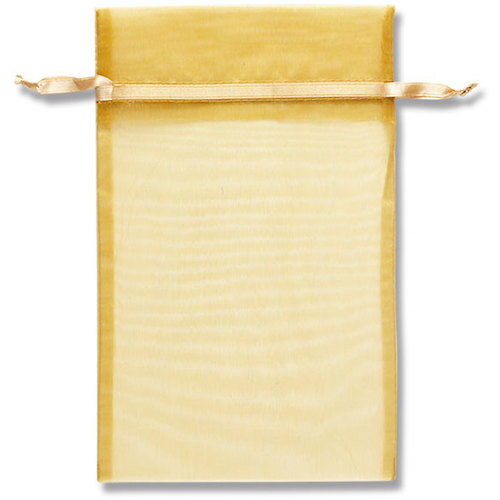 HEIKO ヘイコーポリ ギフト巾着袋 オーガンジーバッグ ゴールド L 10枚入り (1束) 品番:008705053