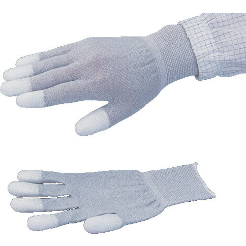 アズワン AS 作業手袋 静電気防止手袋 PUコート導電手袋(指先コート)5双入 S (1Pk) 品番:2829413